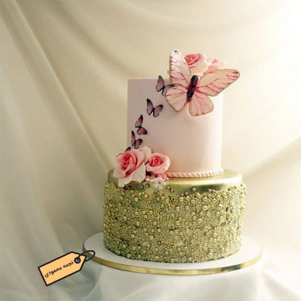 کیک زیبای پروانه فوندانتی